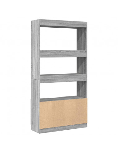 Credenza Grigio Sonoma 92x33x180 cm in Legno Multistrato