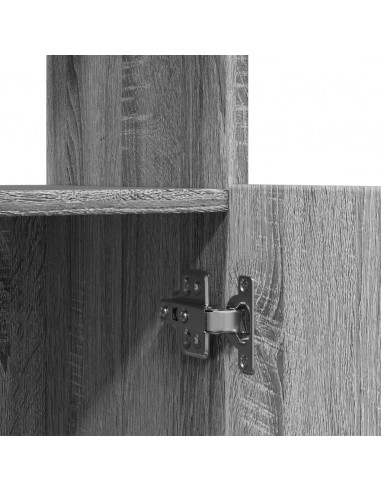 Credenza Grigio Sonoma 92x33x180 cm in Legno Multistrato