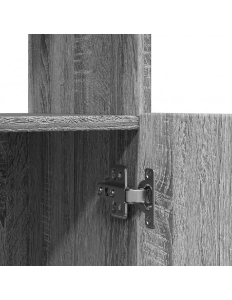 Credenza Grigio Sonoma 92x33x180 cm in Legno Multistrato