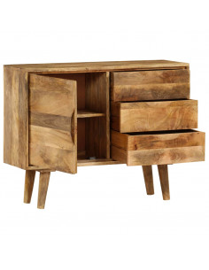 Credenza in Legno Massello di Mango 90x30x69 cm 2