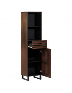 Credenza Marrone 38x34x160 cm in Legno Massello di Mango 2