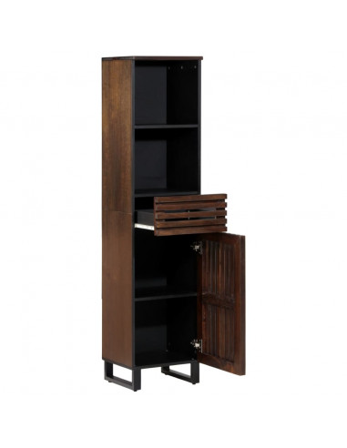 Credenza Marrone 38x34x160 cm in Legno Massello di Mango