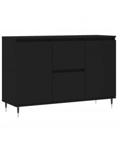 Credenza Nera 104x35x70 cm in Legno Multistrato 2