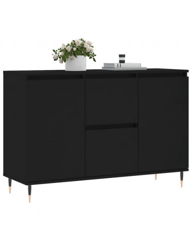 Credenza Nera 104x35x70 cm in Legno Multistrato