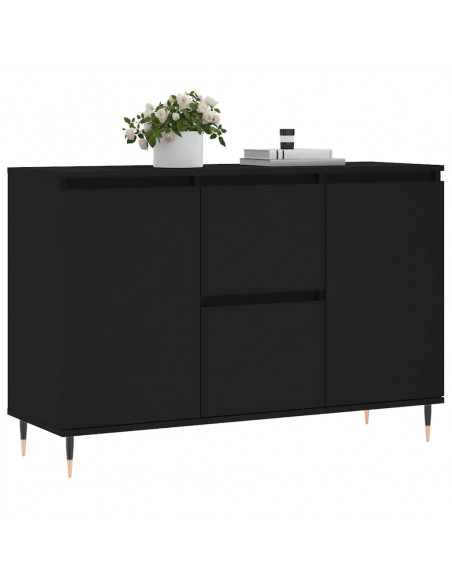 Credenza Nera 104x35x70 cm in Legno Multistrato