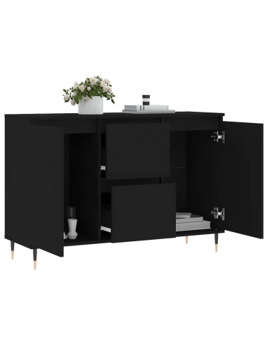 Credenza Nera 104x35x70 cm in Legno Multistrato
