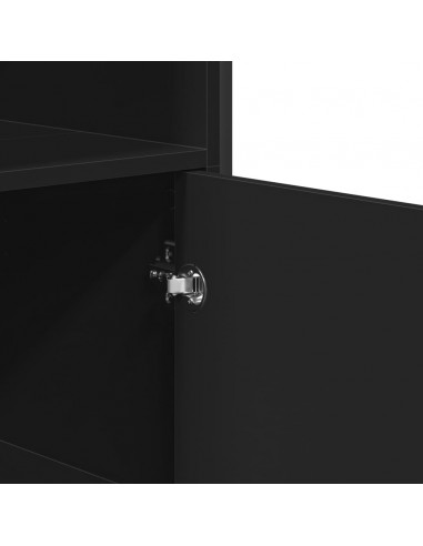 Credenza Nera 79,5x35,5x137,5 cm in Truciolato