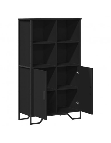 Credenza Nera 79,5x35,5x137,5 cm in Truciolato