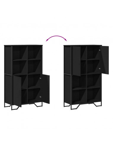 Credenza Nera 79,5x35,5x137,5 cm in Truciolato