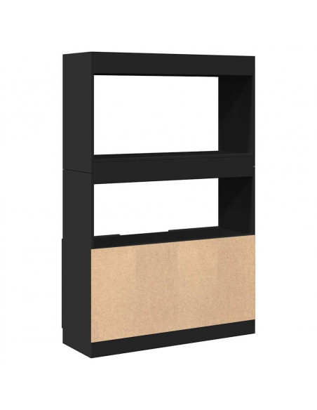 Credenza Nera 92x33x140 cm in Legno Multistrato