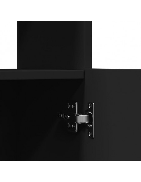 Credenza Nera 92x33x140 cm in Legno Multistrato