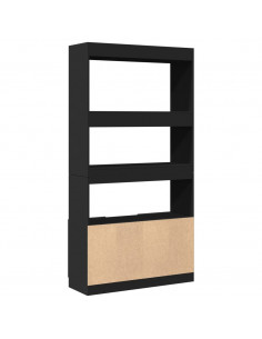 Credenza Nera 92x33x180 cm in Legno Multistrato 2