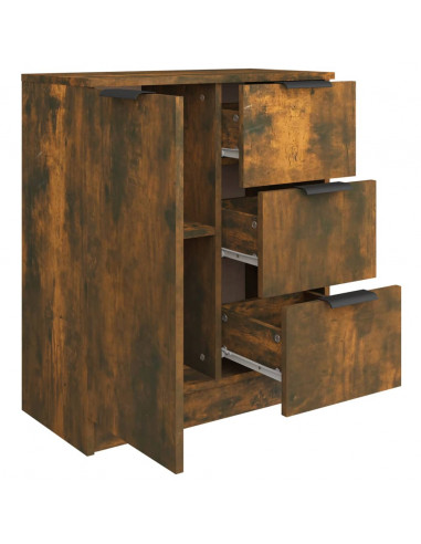 Credenza Rovere Fumo 60x30x70 cm in Legno Multistrato