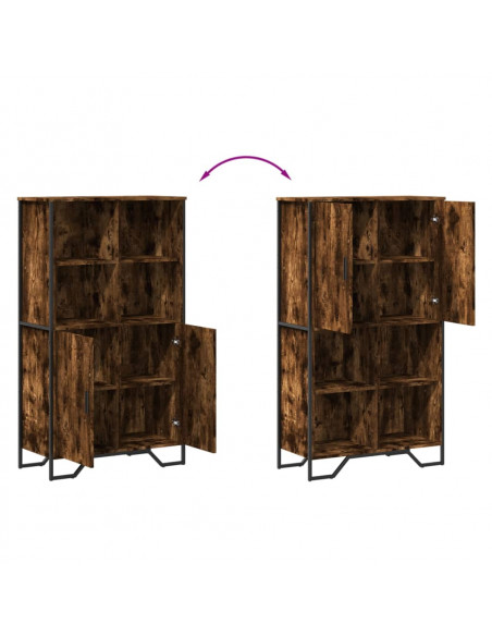 Credenza Rovere Fumo 79,5x35,5x137,5 cm in Legno Multistrato