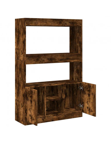 Credenza Rovere Fumo 92x33x140 cm in Legno Multistrato