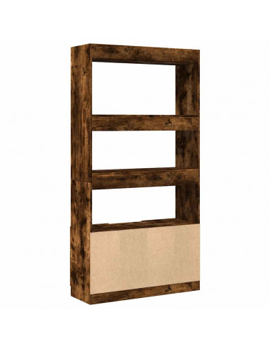 Credenza Rovere Fumo 92x33x180 cm in Legno Multistrato