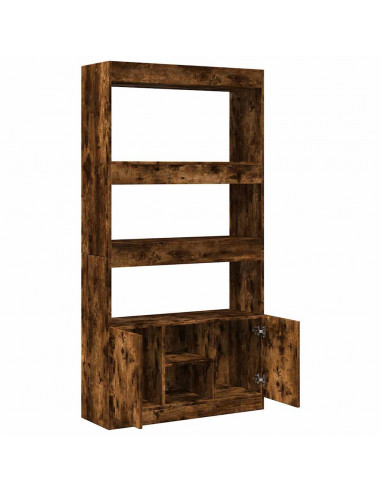 Credenza Rovere Fumo 92x33x180 cm in Legno Multistrato