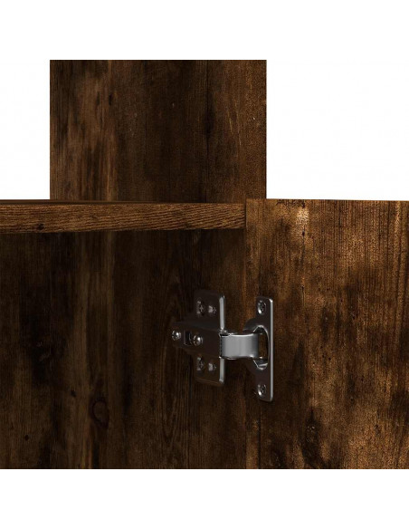 Credenza Rovere Fumo 92x33x180 cm in Legno Multistrato