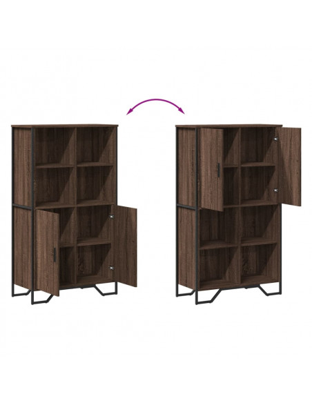 Credenza Rovere Marrone 79,5x35,5x137,5 cm in Legno Multistrato