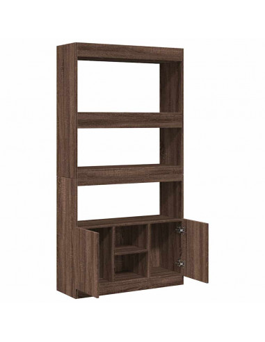 Credenza Rovere Marrone 92x33x180 cm in Legno Multistrato