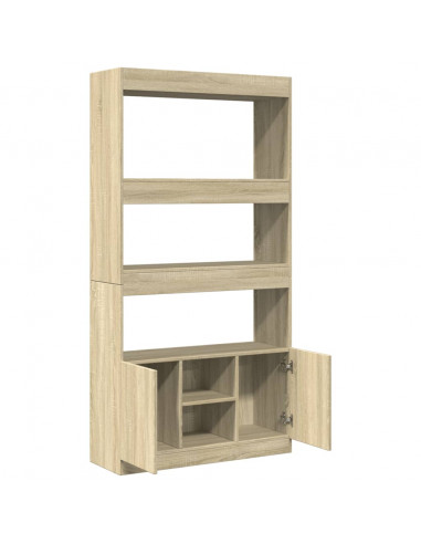 Credenza Rovere Sonoma 92x33x180 cm in Legno Multistrato