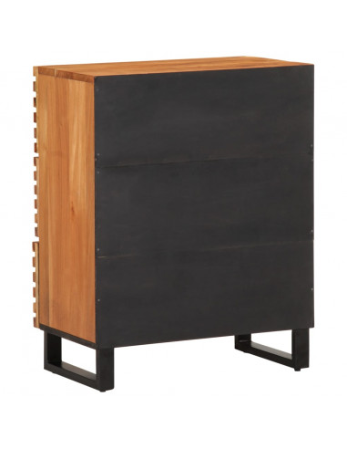 Credenze 2 pz 60x34x75 cm in Legno Massello di Acacia