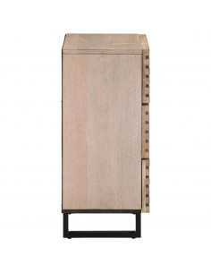 Credenze 2 pz 60x34x75 cm in Legno Massello di Mango 2