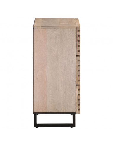 Credenze 2 pz 60x34x75 cm in Legno Massello di Mango