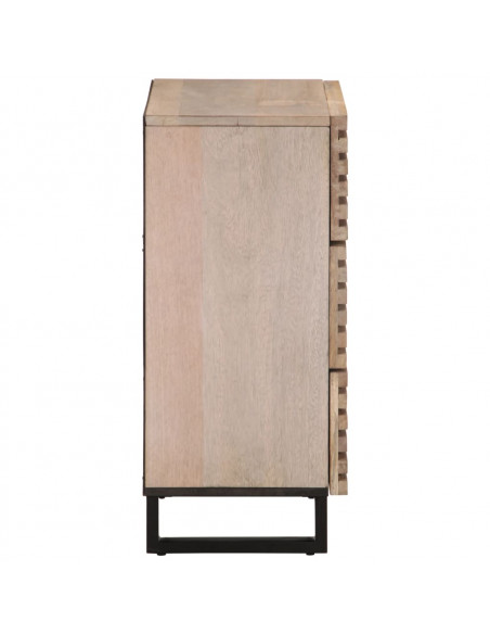 Credenze 2 pz 60x34x75 cm in Legno Massello di Mango