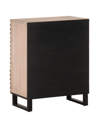 Credenze 2 pz 60x34x75 cm in Legno Massello di Mango