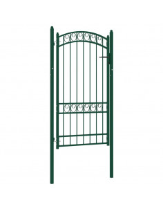 Cancello per recinzione EMMEN con parte superiore ad arco in acciaio 100x123,5 cm verde 2