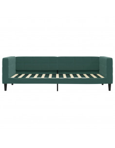 Divano Letto Estraibile Cassetti Verde Scuro 90x200cm Velluto 2