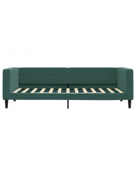 Divano Letto Estraibile Cassetti Verde Scuro 90x200cm Velluto