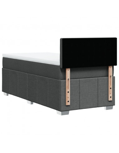 Giroletto a Molle con Materasso Grigio Scuro 90x200 cm Tessuto