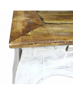 Tavolino Laterale in Legno Massello di Mogano 50x50x35 cm 2