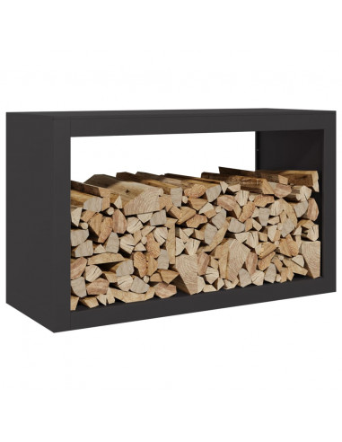 Rastrelliera per Legna da Ardere Nera 100x40x60 cm in Acciaio