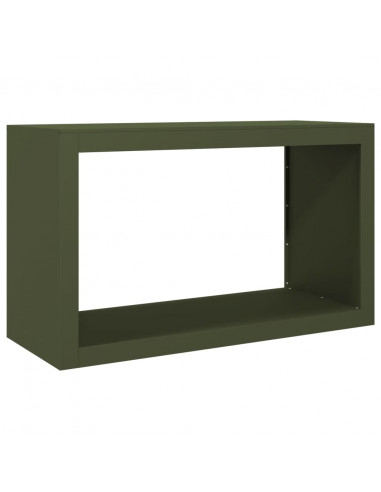 Rastrelliera per Legna da Ardere Verde 100x40x60 cm in Acciaio