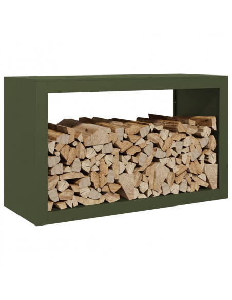 Rastrelliera per Legna da Ardere Verde 100x40x60 cm in Acciaio