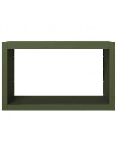 Rastrelliera per Legna da Ardere Verde 100x40x60 cm in Acciaio