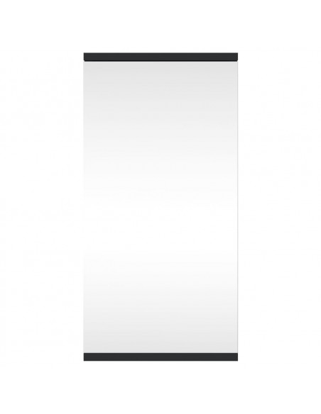 Armadietto Angolare con Specchio da Bagno Nero 30x24x60 cm