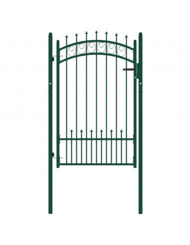 Cancello per Recinzione con Punte in Acciaio 100x150 cm Verde