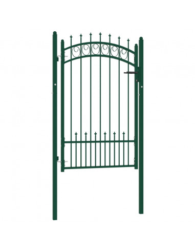 Cancello per Recinzione con Punte in Acciaio 100x150 cm Verde