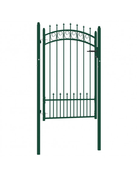 Cancello per Recinzione con Punte in Acciaio 100x150 cm Verde
