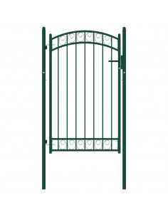 Cancello per Recinzione ad Arco in Acciaio 100x150 cm Verde 2