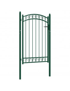 Cancello per recinzione EMMEN con parte superiore ad arco in acciaio 100x106 cm verde 2