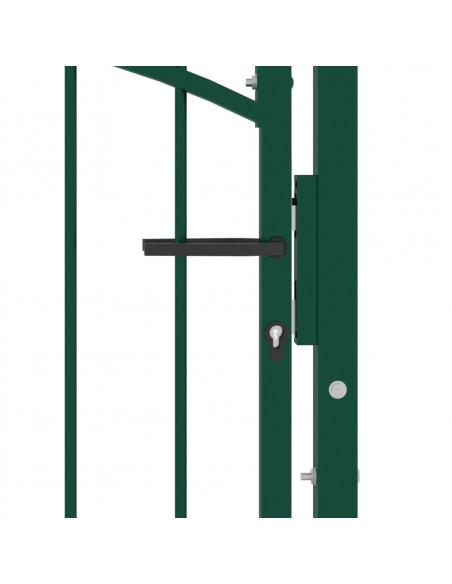Cancello per recinzione EMMEN con parte superiore ad arco in acciaio 100x106 cm verde