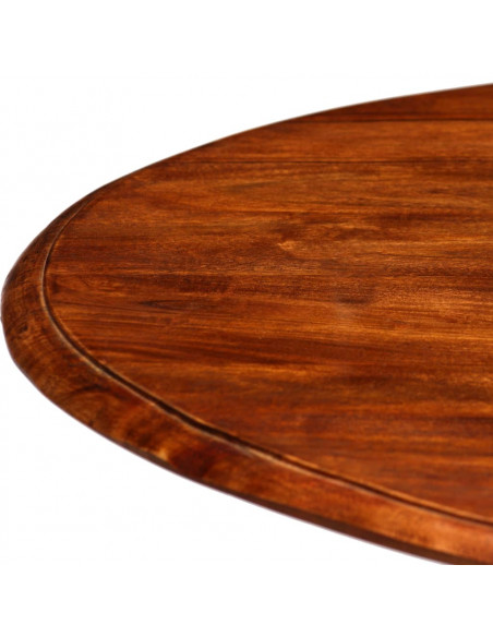 Tavolo da Pranzo in Legno di Acacia Finitura Ambra 80x76 cm