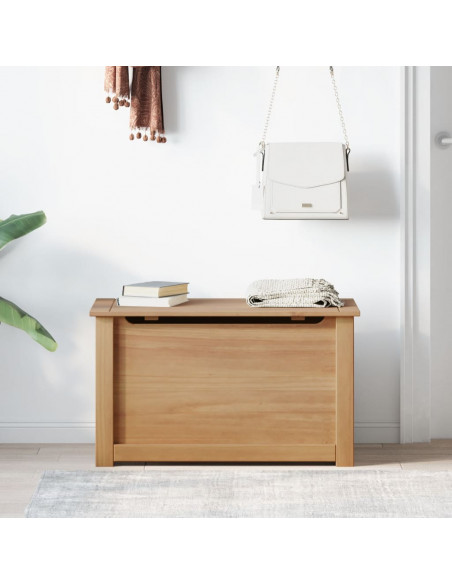 Cesta con Coperchio Panama 79x42x46 cm Legno Massello di Pino