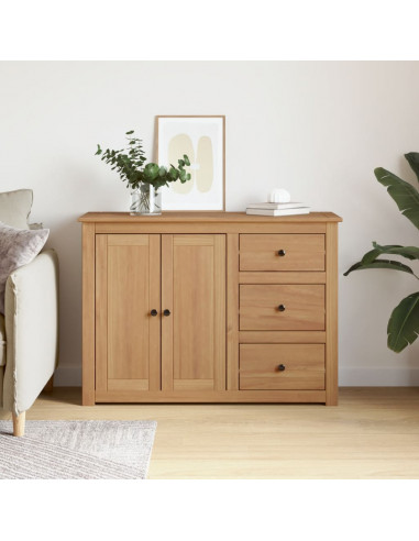 Credenza con Cassetti Panama 112x40x80cm Legno Massello di Pino