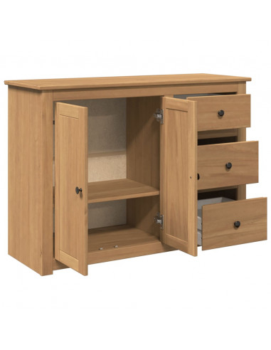 Credenza con Cassetti Panama 112x40x80cm Legno Massello di Pino